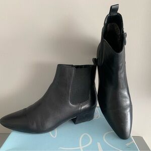 Franco Sarto Black Leather Ankle Booties